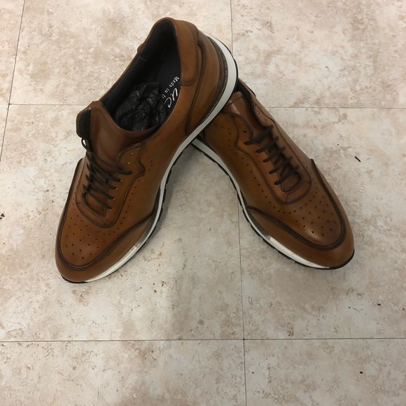 Duca shoe casual sneaker Italian leather cognac 11 - Picture 2 of 6